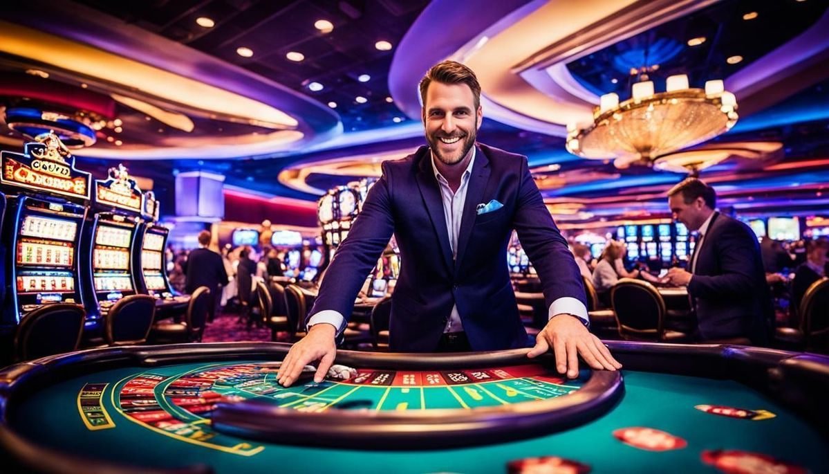 Tampilan meja American Roulette dengan dealer langsung di mansion777